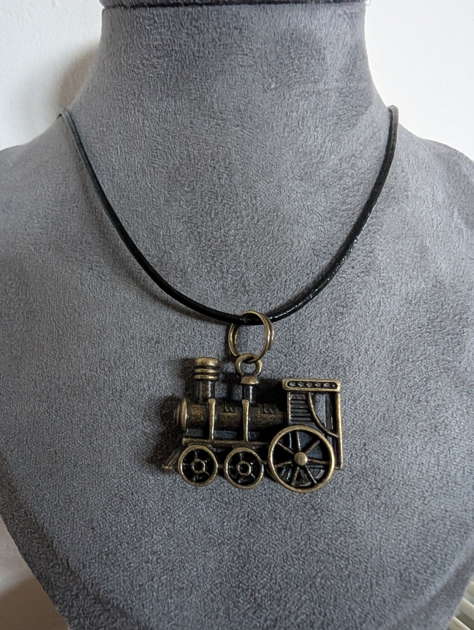 Cowhide Train necklace